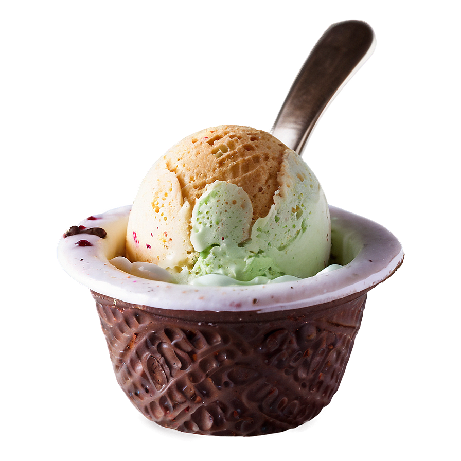 Ice Cream Cup With Spoon Png Puu11