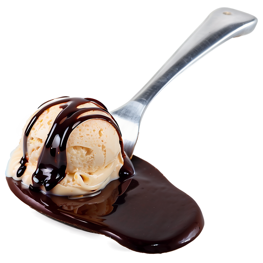 Ice Cream Scoop With Chocolate Syrup Png 10