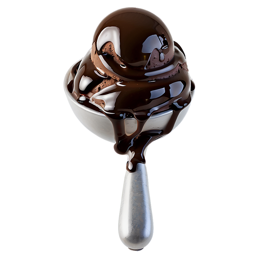 Ice Cream Scoop With Chocolate Syrup Png Cbv