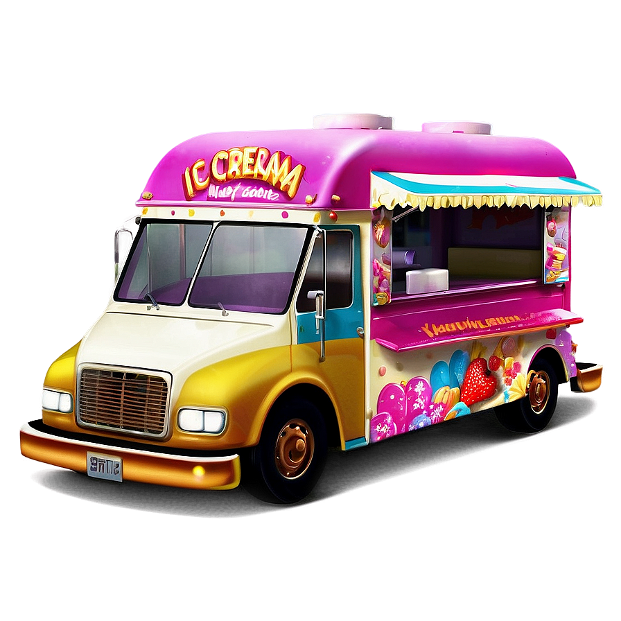 Ice Cream Truck At Night Png 06122024