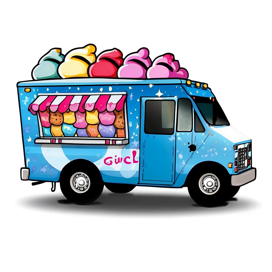 Ice Cream Truck At Night Png Eel31