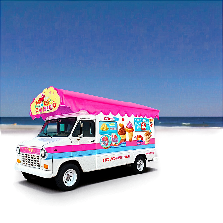 Ice Cream Truck At The Beach Png 23