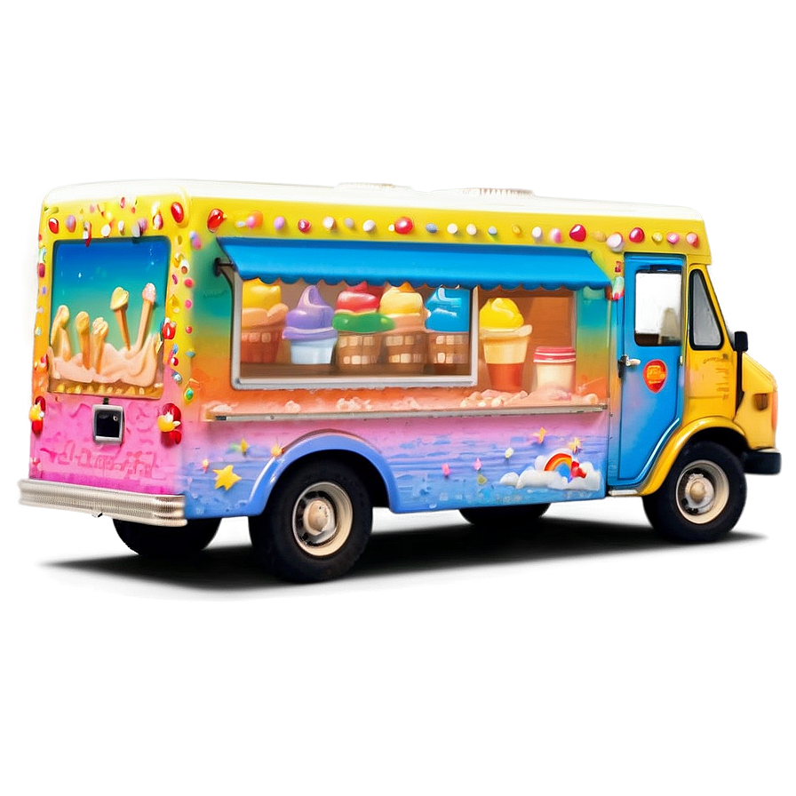 Ice Cream Truck During Sunset Png 06122024