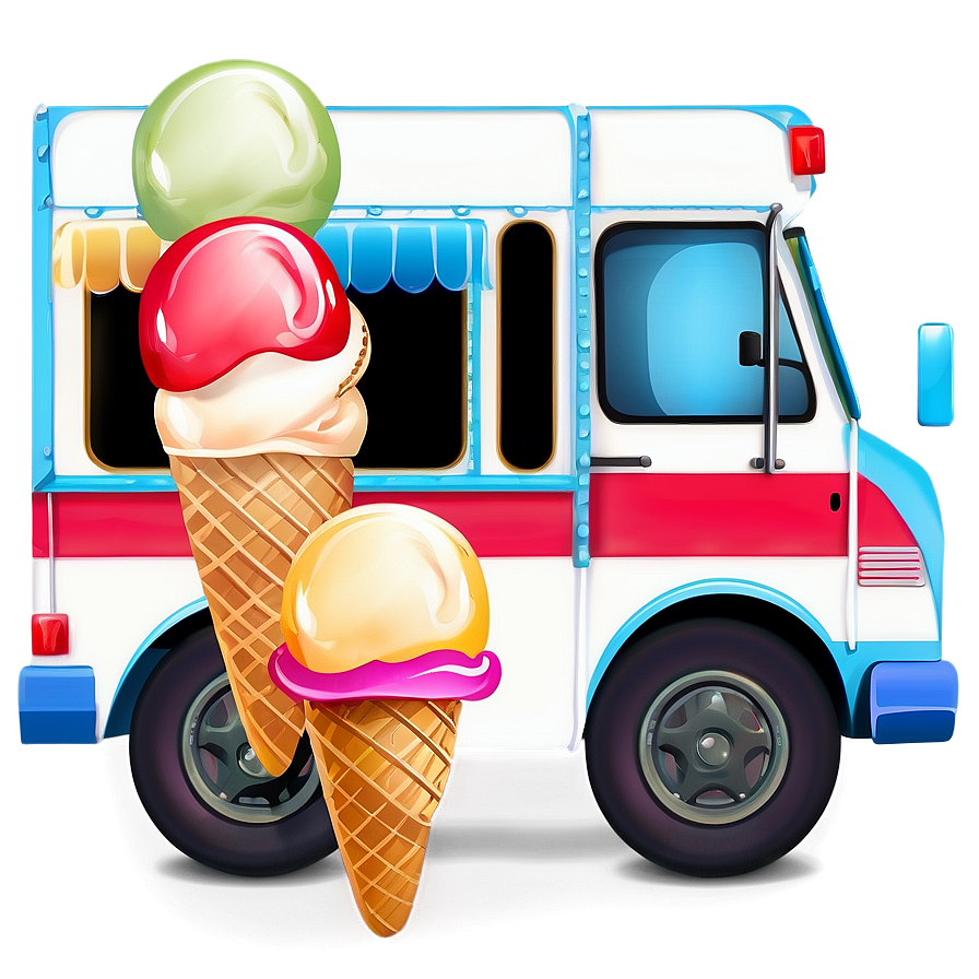 Ice Cream Truck Vector Png Kgn