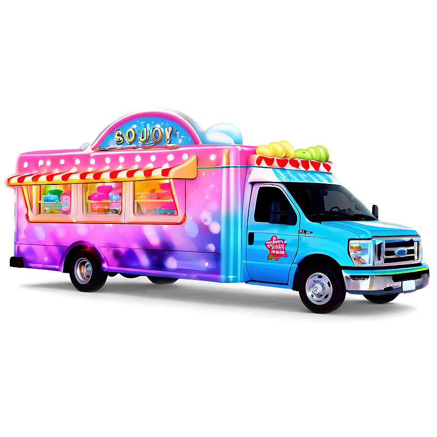 Ice Cream Truck With Bright Lights Png Pho