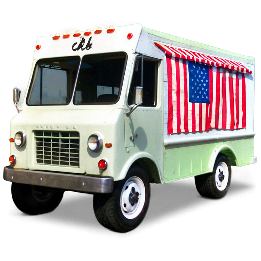 Ice Cream Truck With Flags Png 29