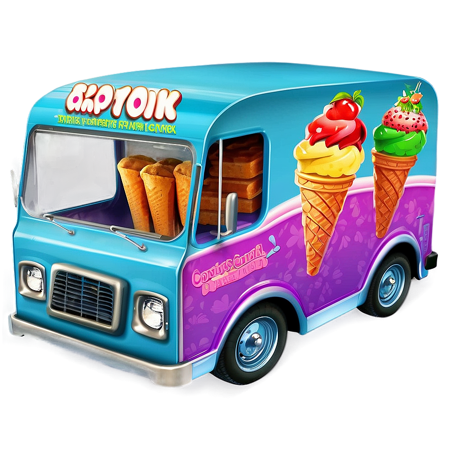 Ice Cream Truck With Organic Treats Png 6