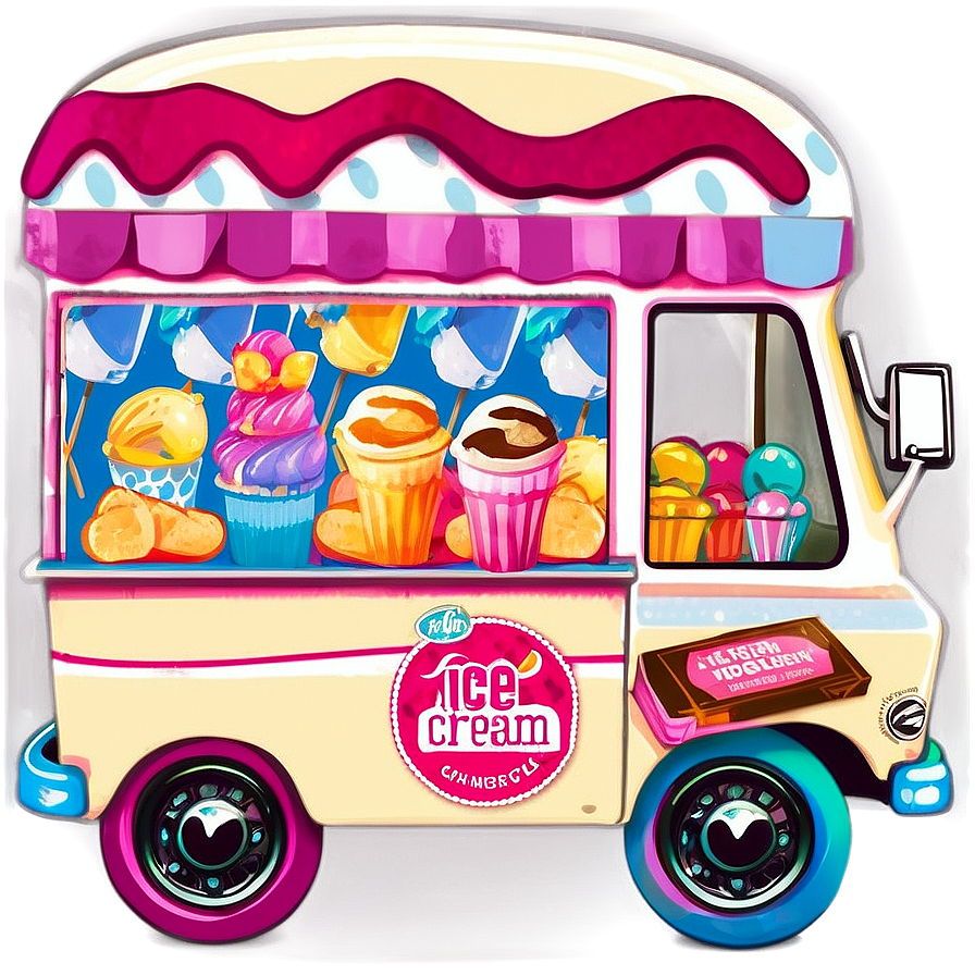 Ice Cream Truck With Organic Treats Png Pge96