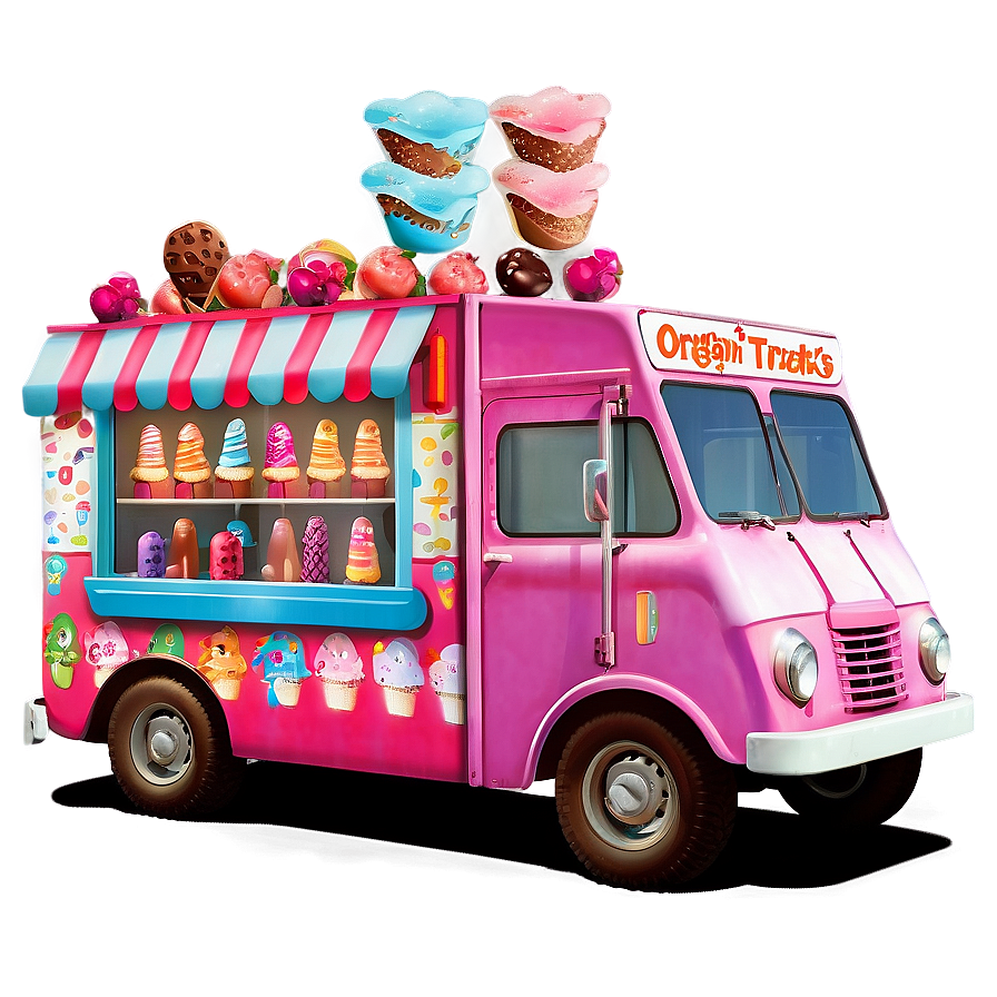 Ice Cream Truck With Organic Treats Png Wbq