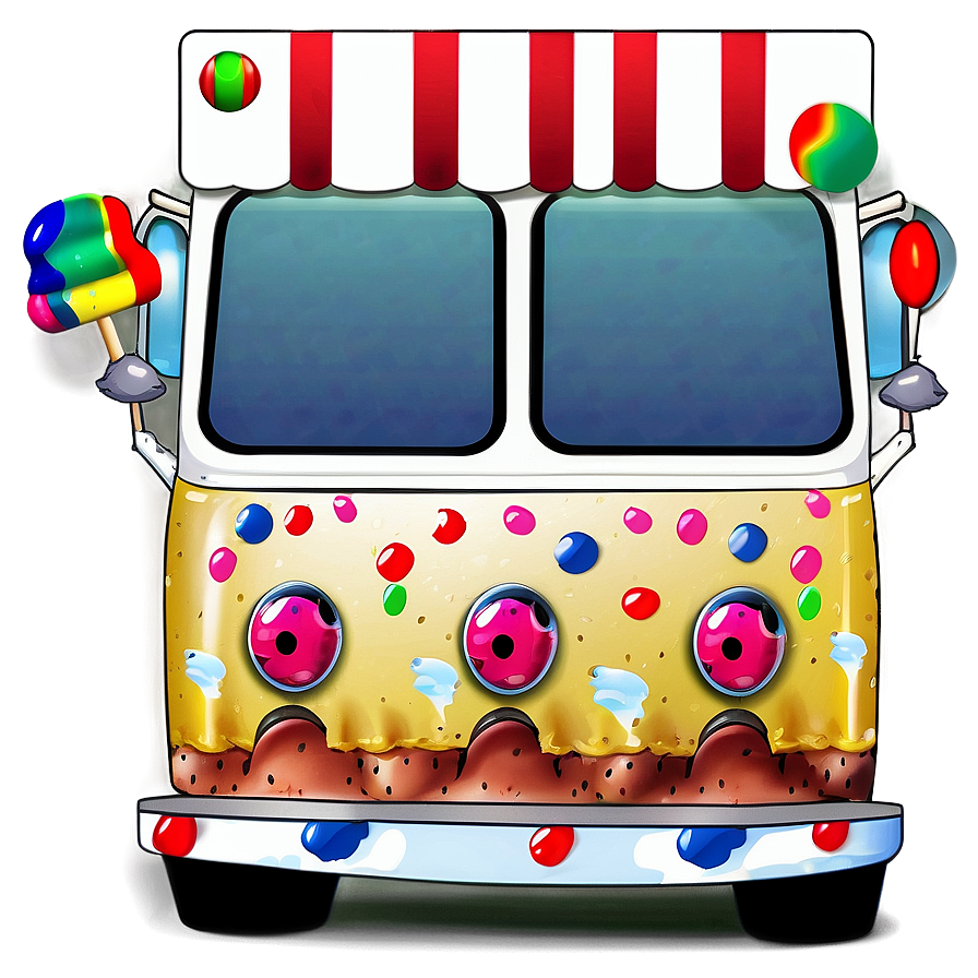 Ice Cream Truck With Polka Dots Png 06122024