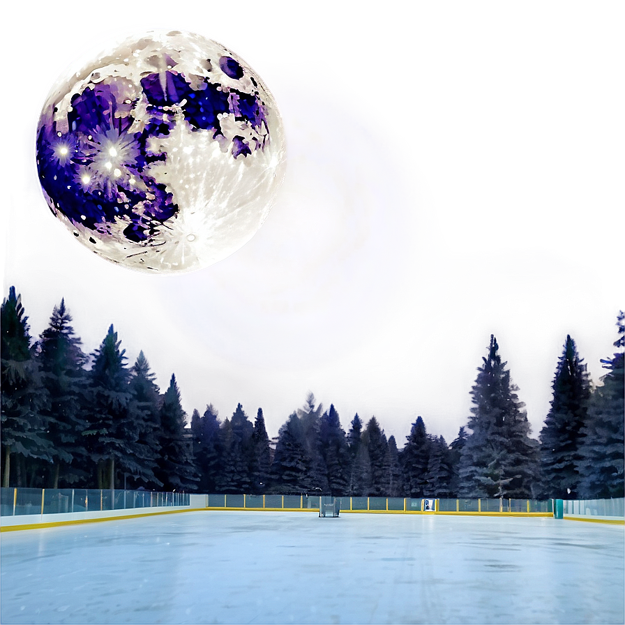 Ice Rink Full Moon Night Png Ytd