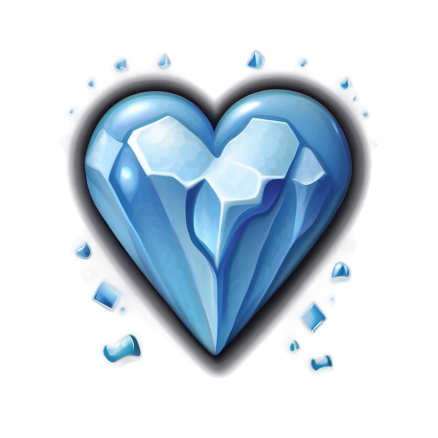 Iceberg Blue Heart Emoji Png Aop