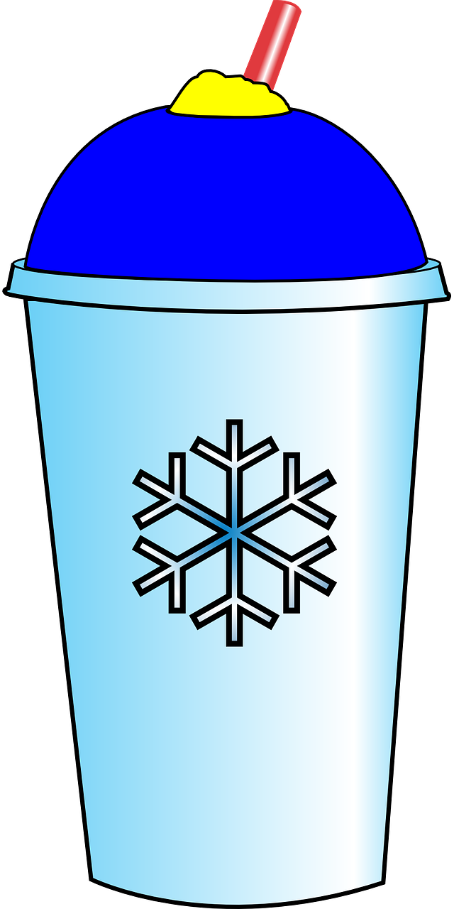 Iced Drink Cup With Strawand Snowflake Design