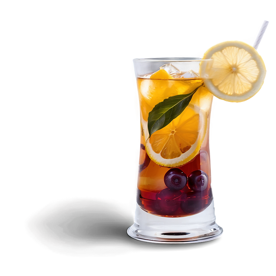 Iced Tea With Fruit Garnish Png Kdp3