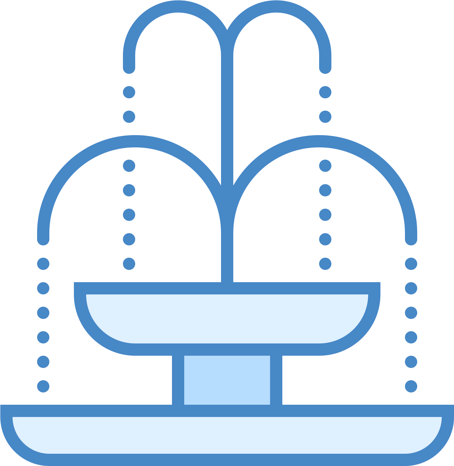 Iconic Blue Fountain Graphic