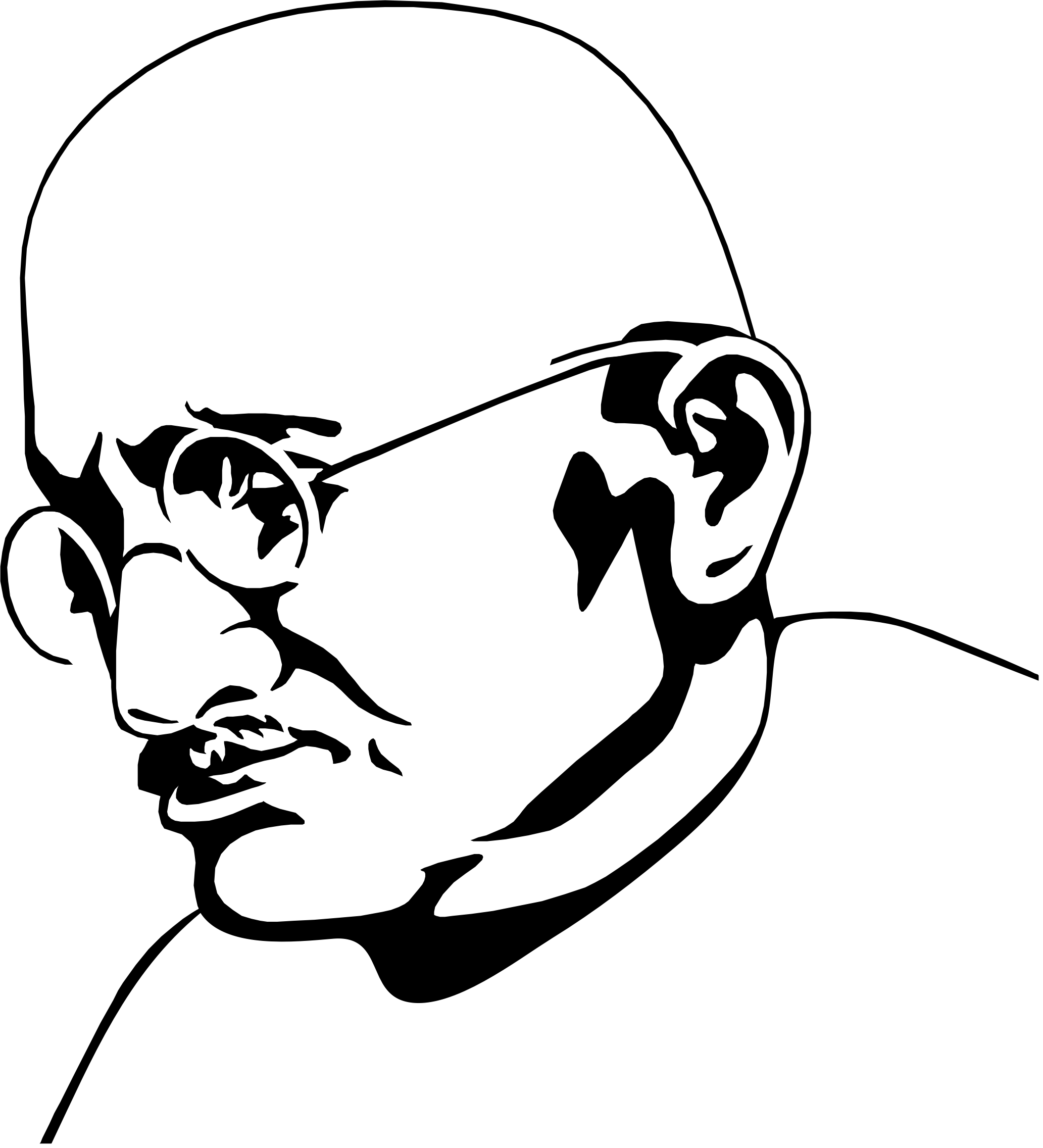 Iconic Gandhi Profile Vector