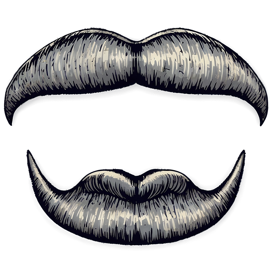 Iconic Movie Star Mustache Png Bun