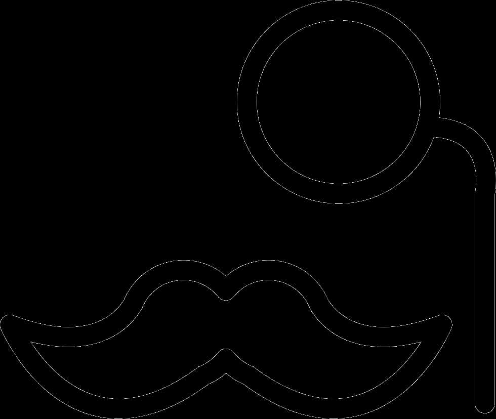 Iconic Mustacheand Monocle Outline