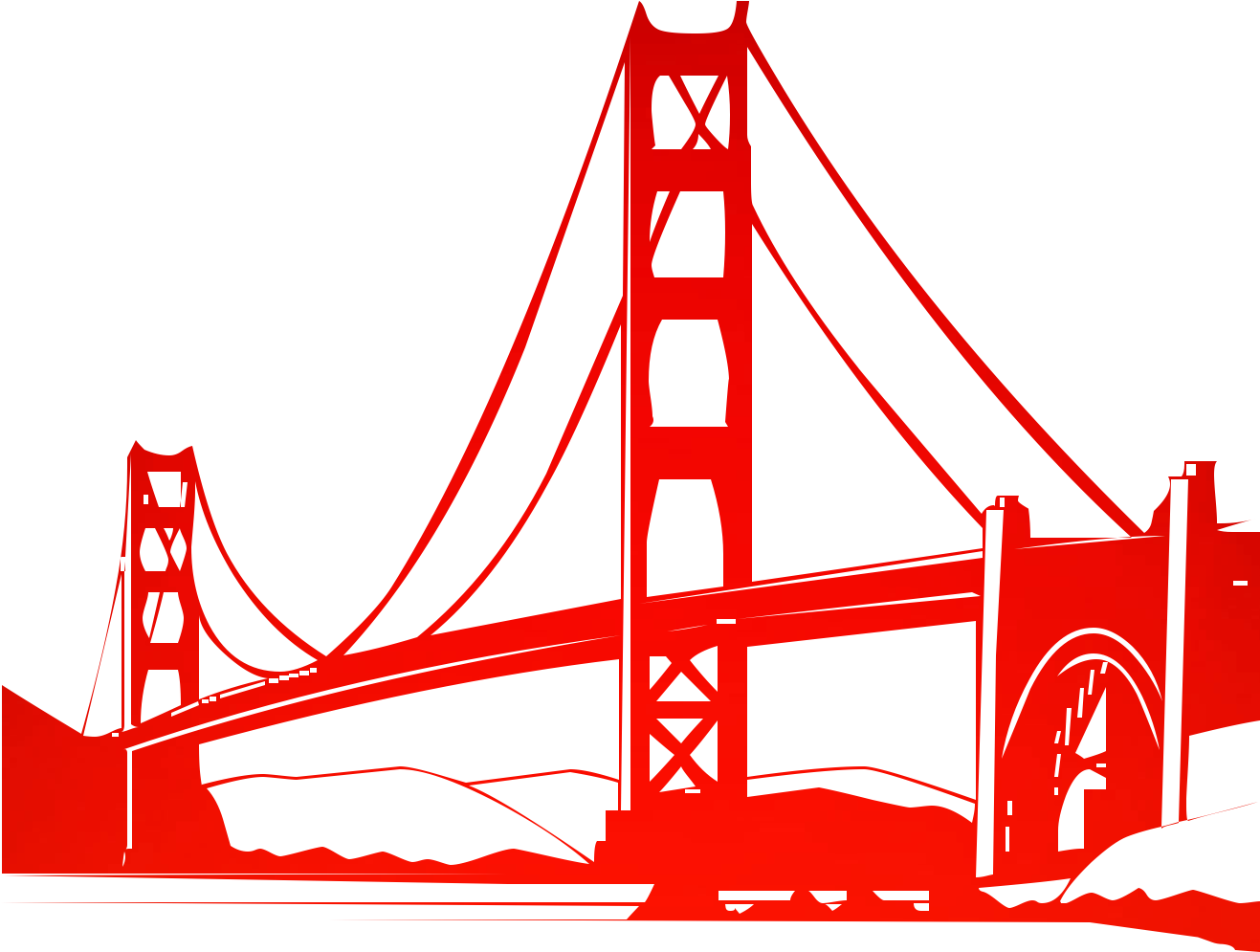 Iconic Red Bridge Graphic