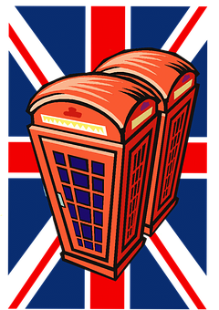 Iconic Red Telephone Box Art