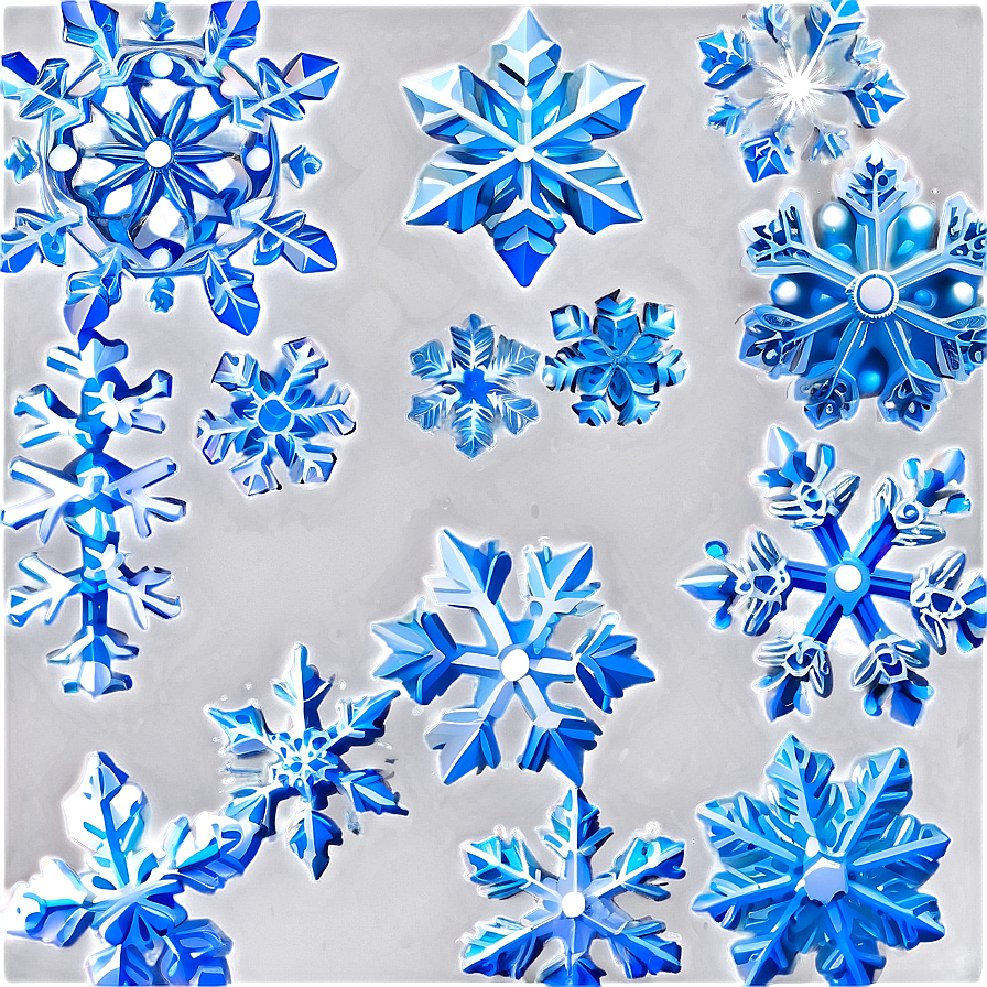 Icy Blue Snowflakes Png 05212024