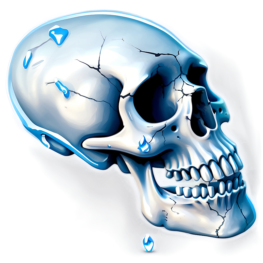 Icy Skull Painting Png B