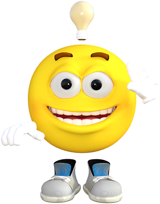 Idea Lightbulb Smiley Emoji