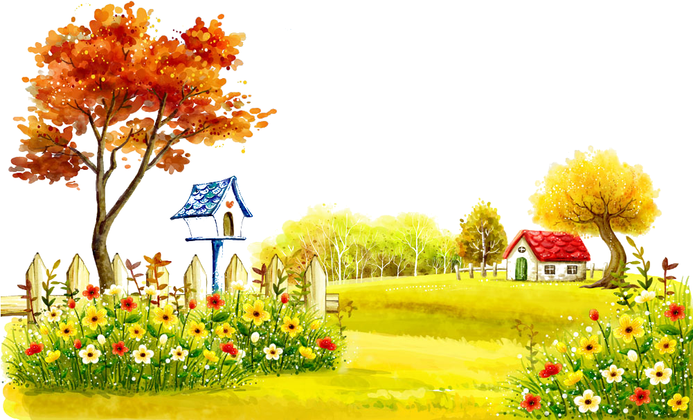 Idyllic Autumn Village Scene