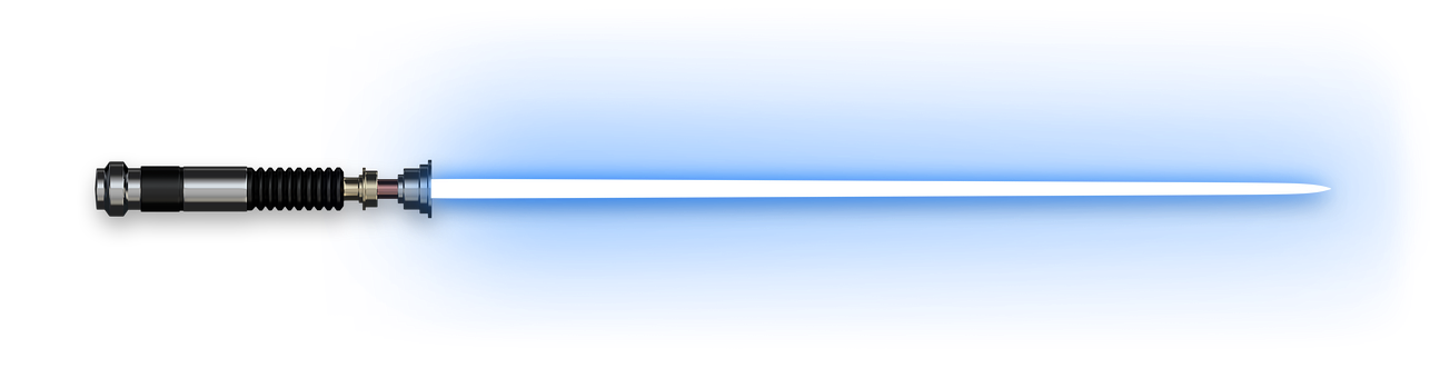 Illuminated Blue Saber Against Black Background