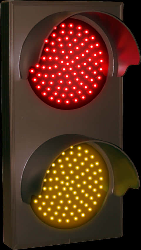 Illuminated Red Light Traffic Signal