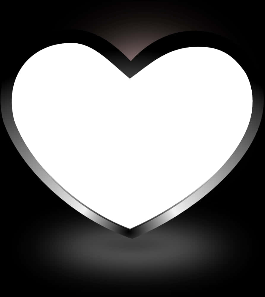 Illuminated White Heart Black Background