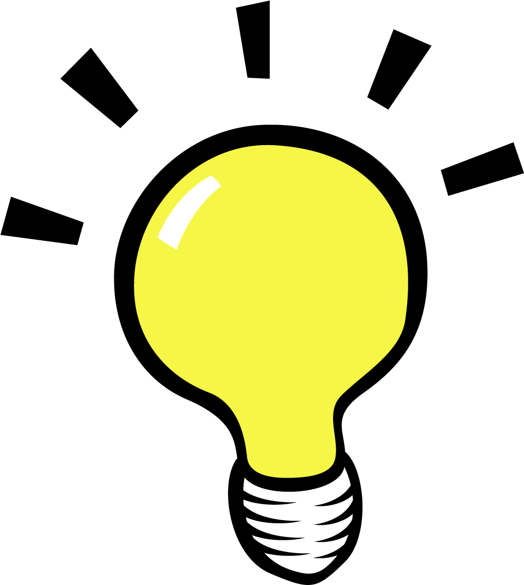 Illuminated Yellow Lightbulb Graphic