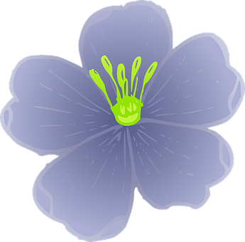 Illustrated Blue Flower Graphic