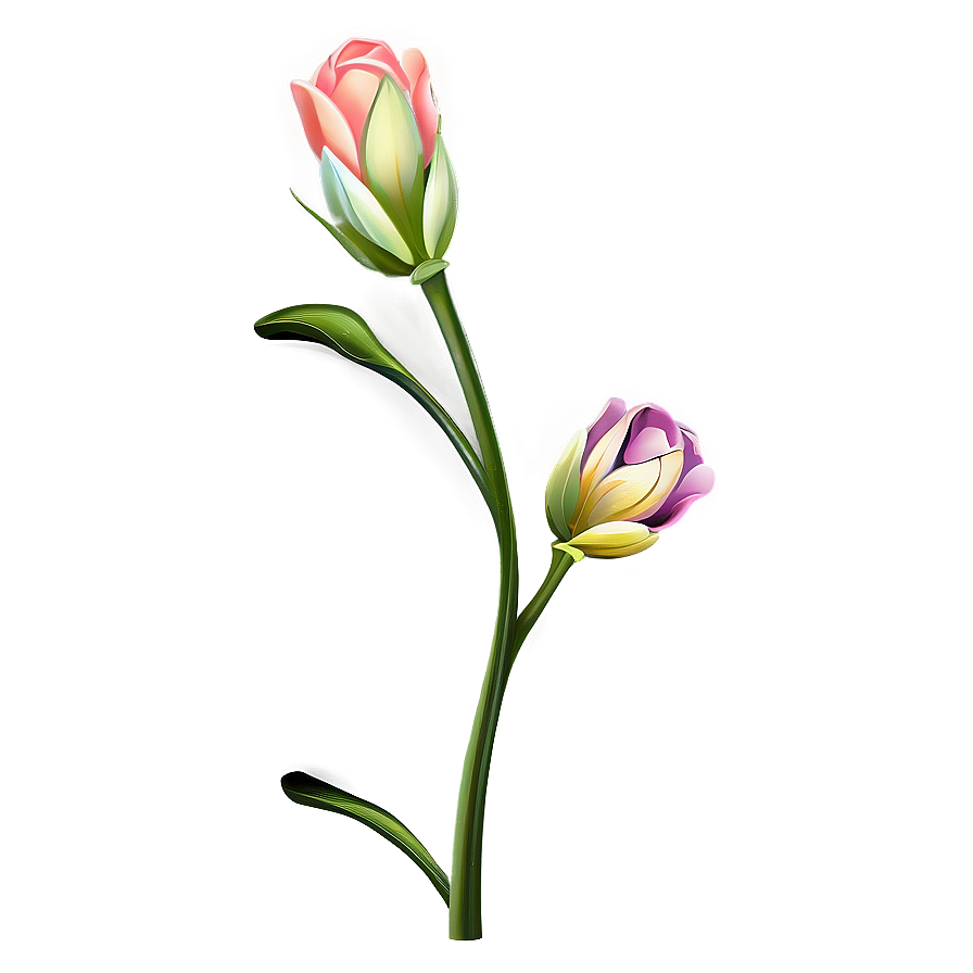 Illustrated Flower Stem Png 91