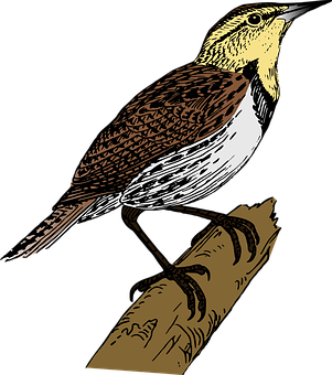 Illustrated Perching Bird