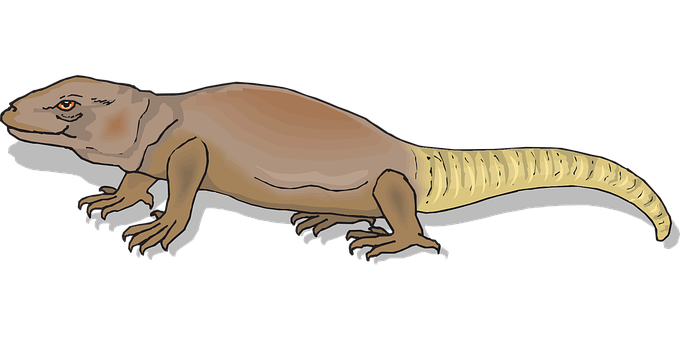 Illustrated Prehistoric Lizard