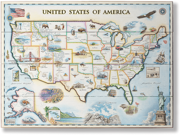 Illustrated U S A Map