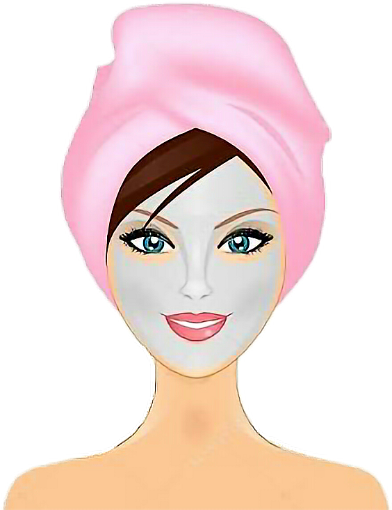 Illustrated Womanwith Pink Towel Turban