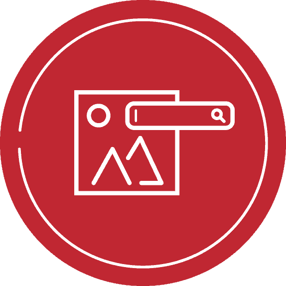 Image Search Icon Red Background