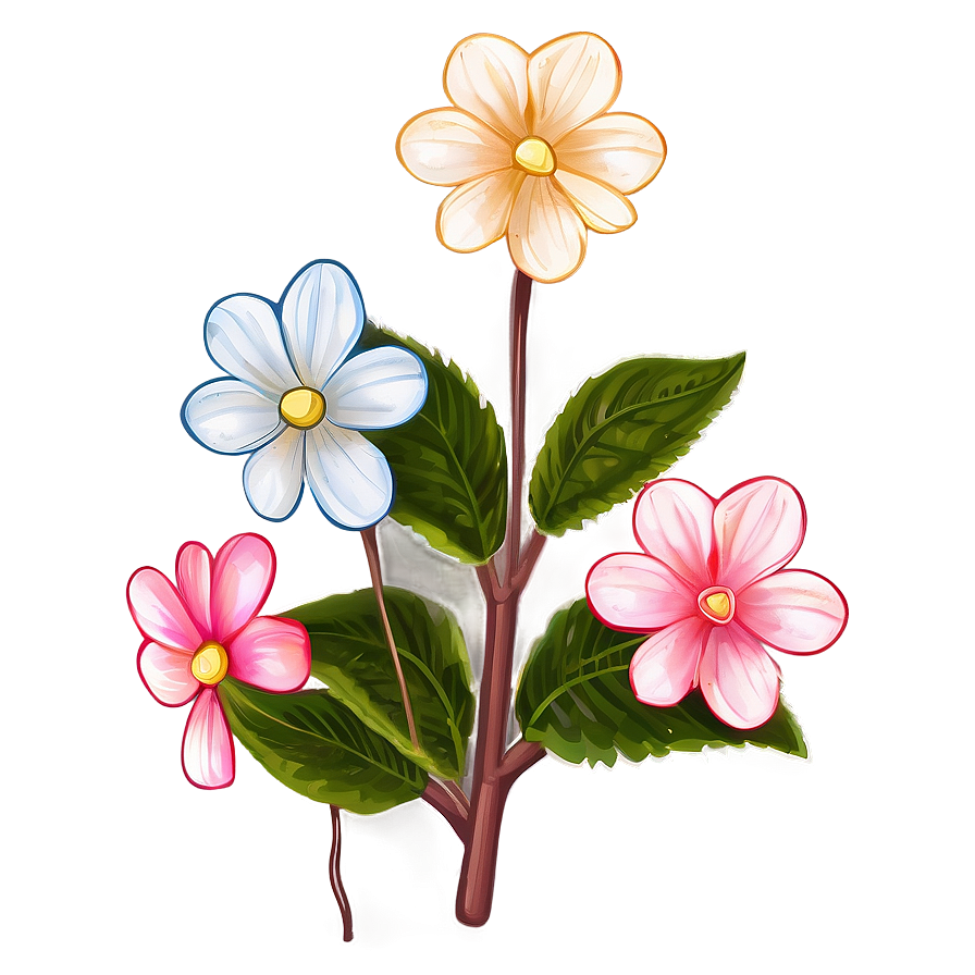 Impatiens Flower Sketch Png Kca