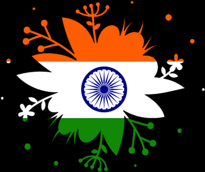 India Flag Artistic Floral Interpretation