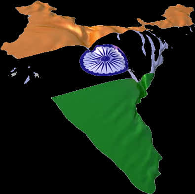 India Flag Map Artistic Representation