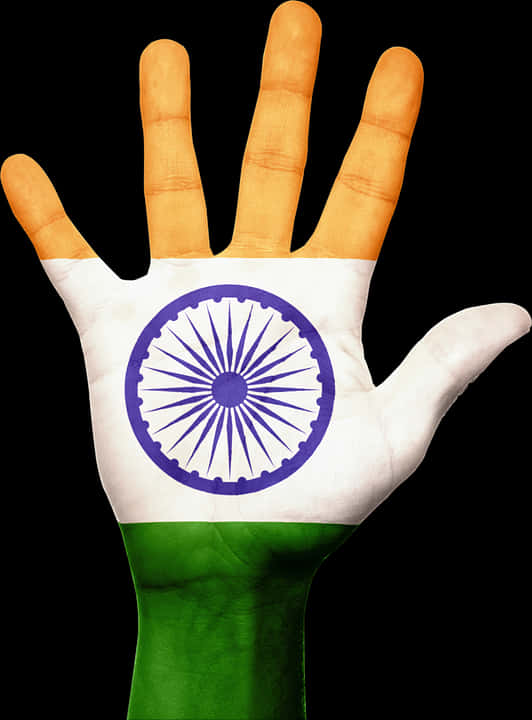 India Flag Painted Hand