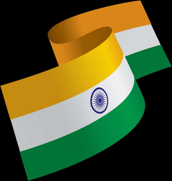 India Flag Ribbon Graphic