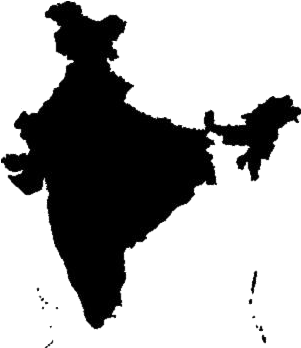India Outline Map Silhouette