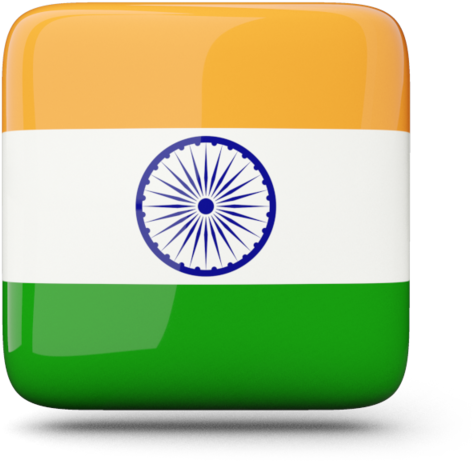 Indian Flag Button Icon