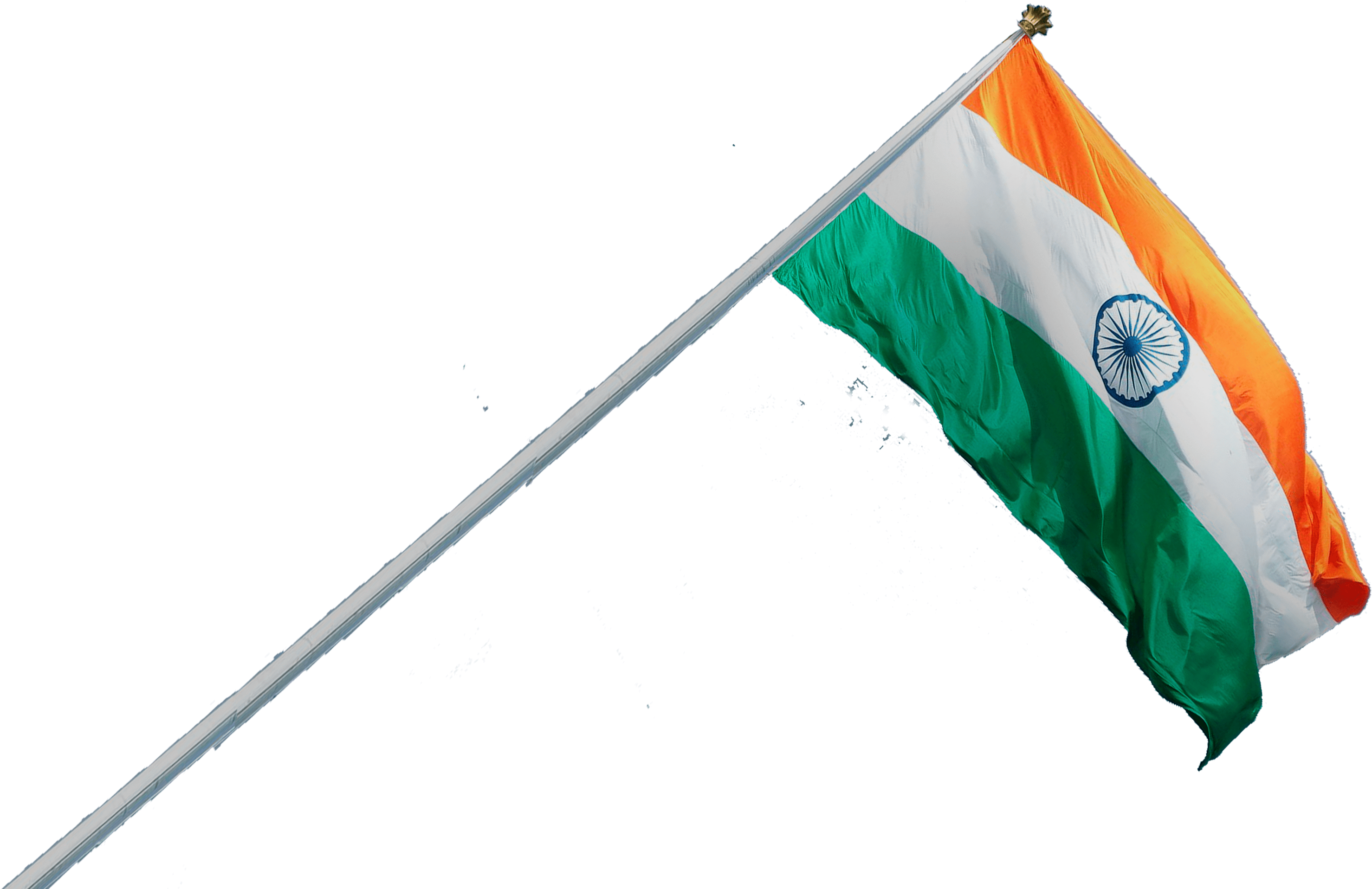 Indian Flag Waving Against Clear Sky