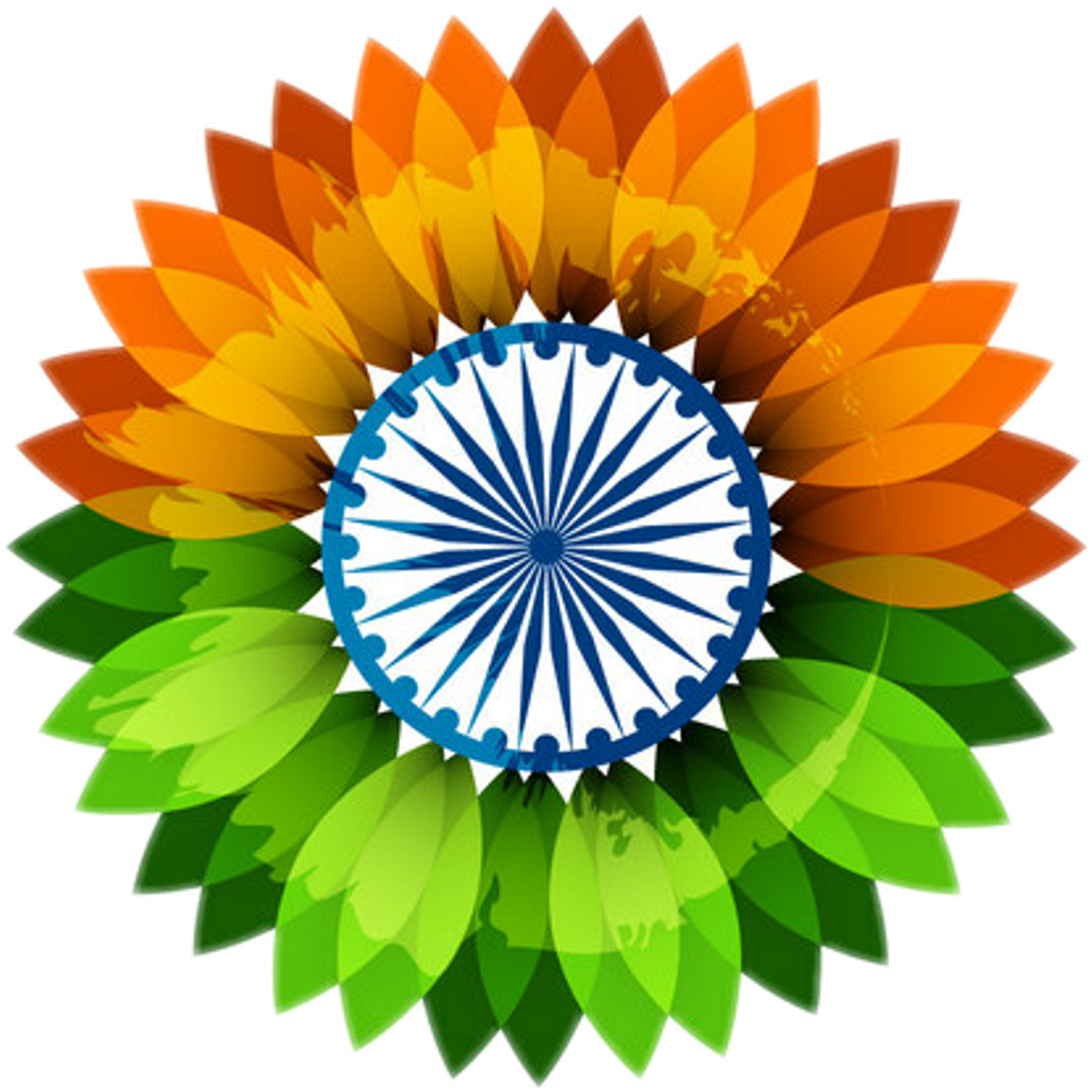 Indian Independence Day Ashoka Chakra Floral Design