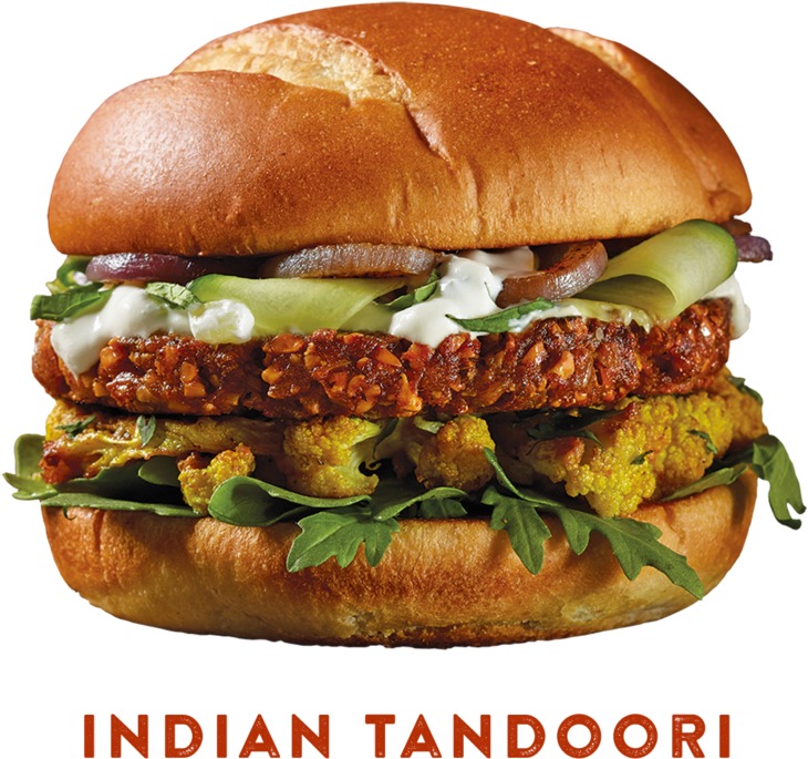 Indian Tandoori Hamburger Delicious Fusion Cuisine