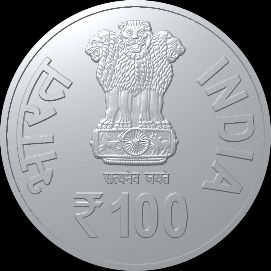 Indian100 Rupee Coin Emblem